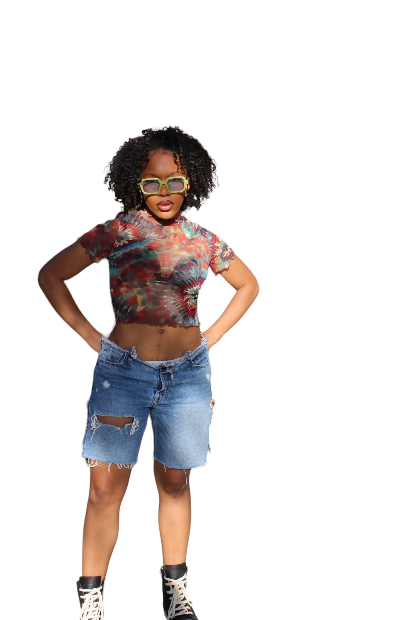 Multi-Color Sheer Crop-Top